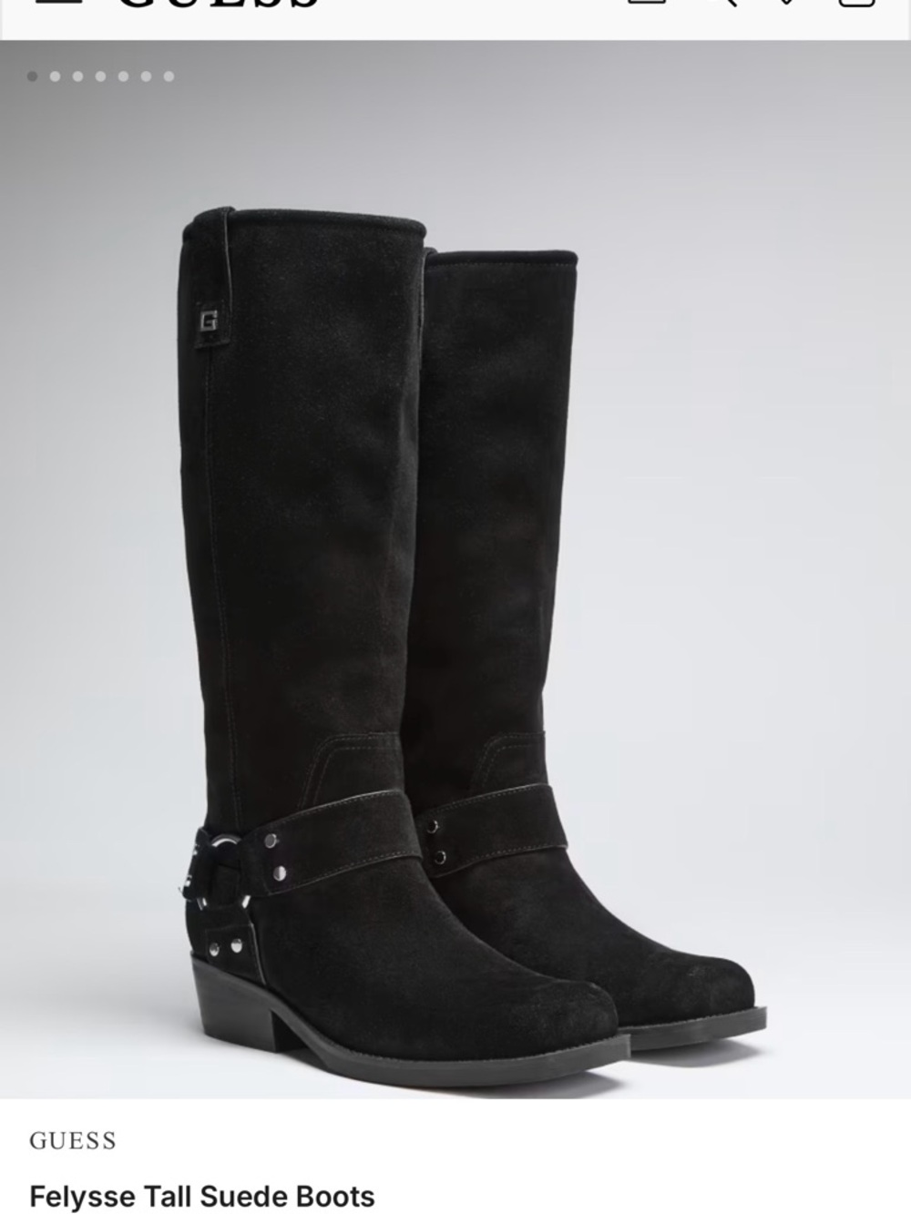 GUESS Black Tall Suede Over-the-Knee Boots